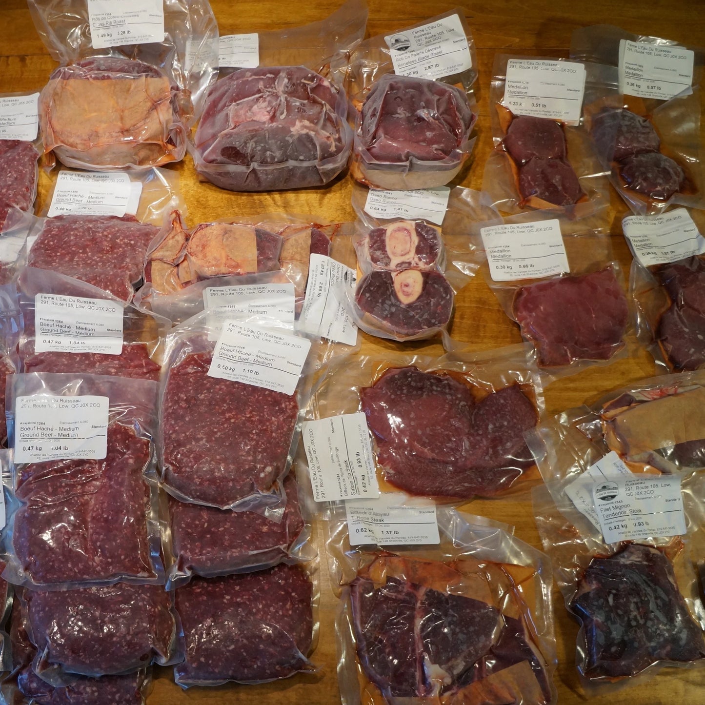 Beef Box    30 lbs boite de viande de boeuf